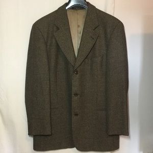 HUGO BOSS Lambs Wool Sport Coat TAN/BLACK BIRDSEYE